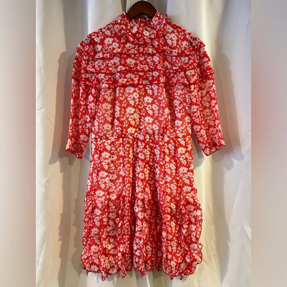 Wayward‎ Fancies eShakti Womens Dress Large 12 Coral Floral